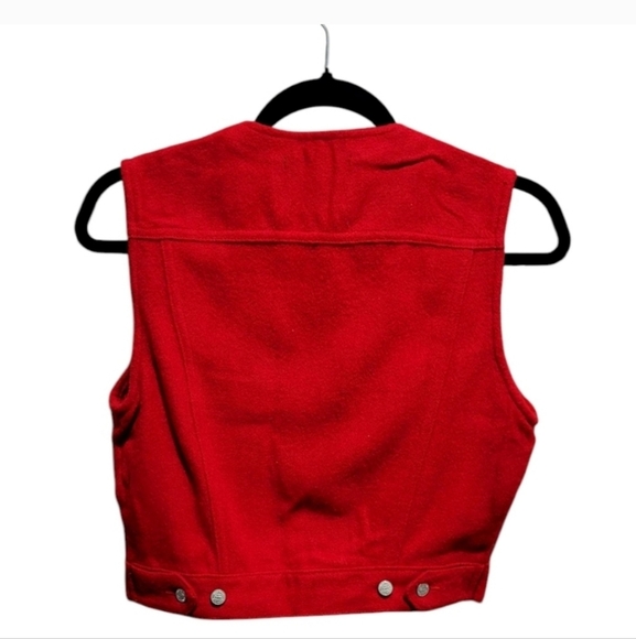 Old Navy Vintage Red Crop Vest Small - Picture 5 of 7